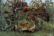 Henri Rousseau The Hungry Lion Throws Itself on the Antelope painting